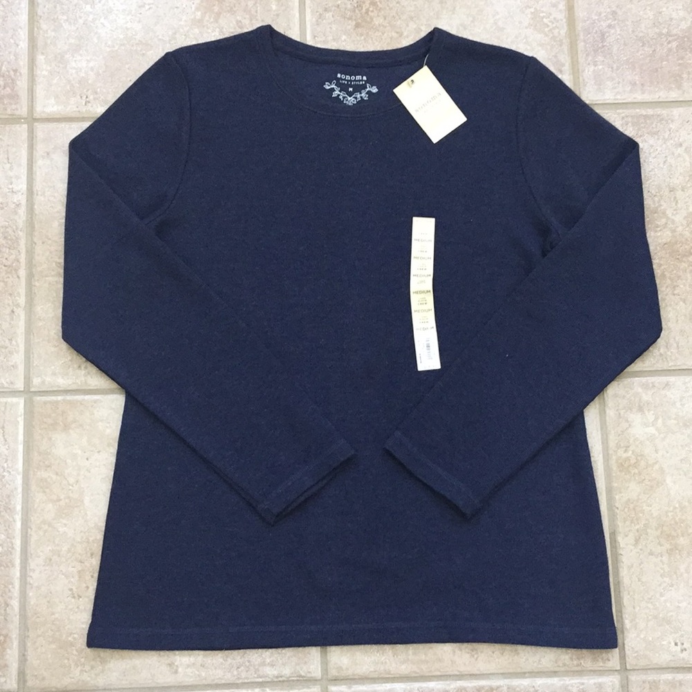 Sonoma Ribbed Thermal Crewneck Pullover Shirt